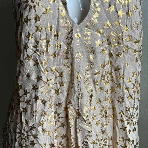 KIMCHI BLUE GOLD COMBO MINI DRESS SIZE S - Picture 7 of 8